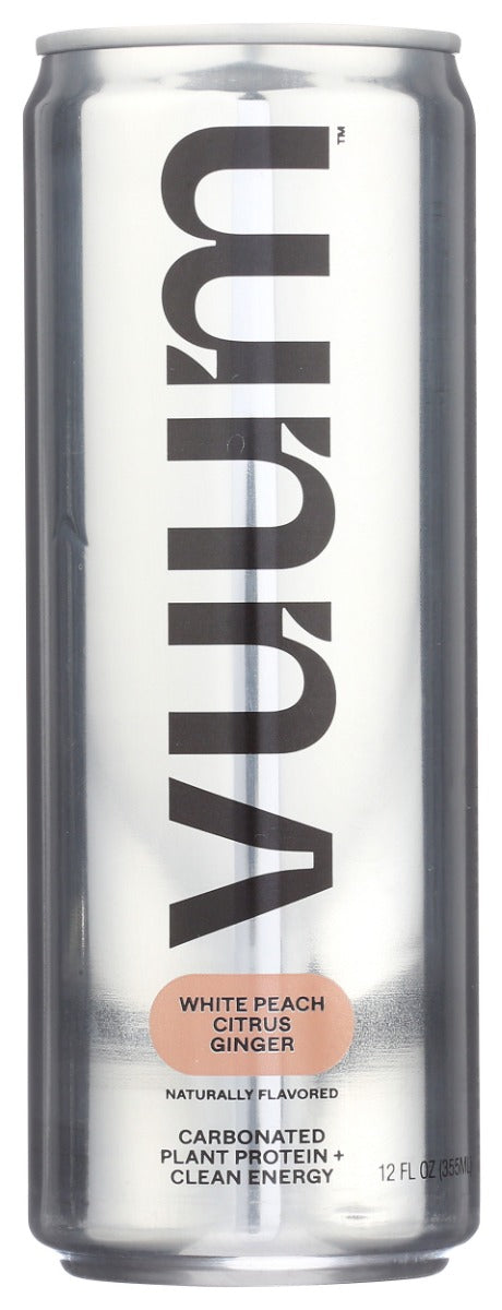 VUUM: White Peach Citrus Ginger Energy Drink, 12 fo