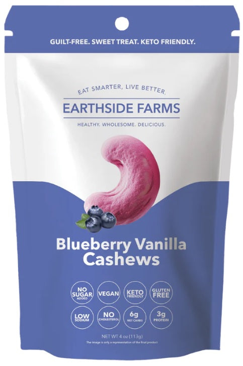 EARTHSIDE FARMS: Blueberry Vanilla Cashews, 4 oz