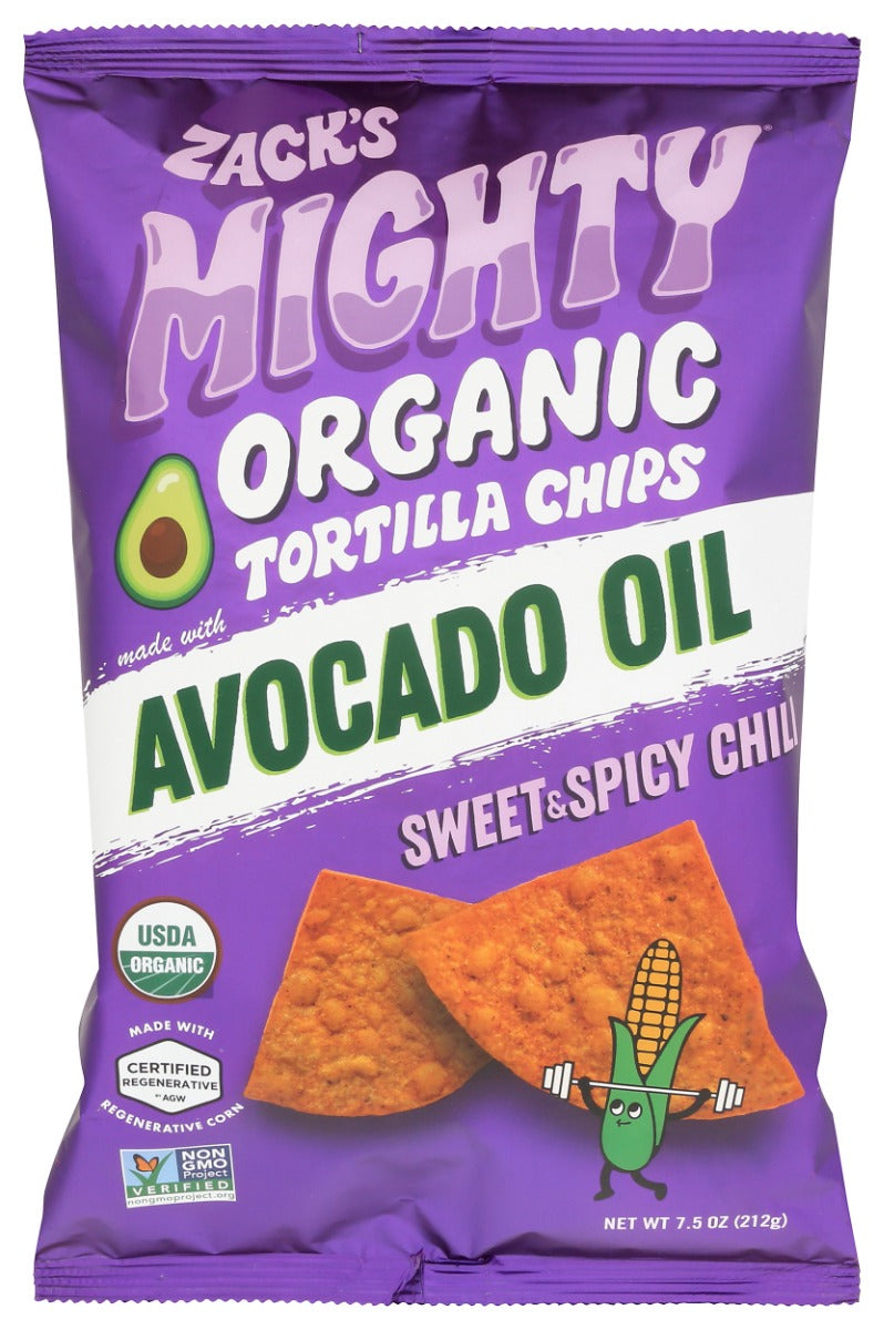ZACK'S MIGHTY: Organic Tortilla Chips Sweet and Spicy Chili, 7.5 oz