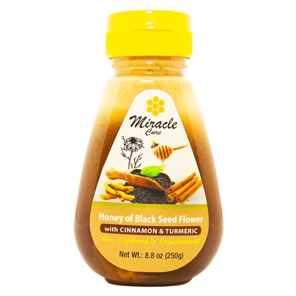 MIRACLE CURE: Black Seed Honey with Cinnamon and Turmeric, 8.8 oz