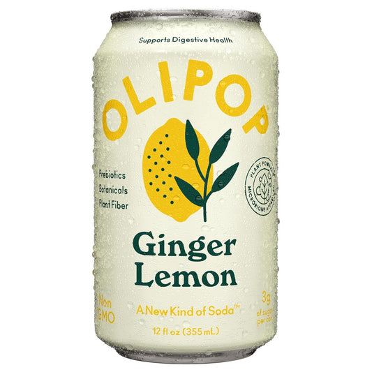 OLIPOP: Ginger Lemon Soda, 12 oz