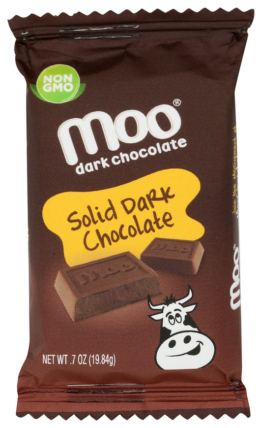 MOO ORGANIC CHOCOLATES: Solid Dark Chocolate Mini Bars, 0.7 oz
