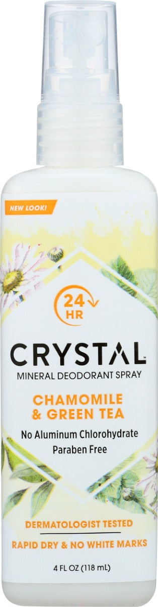 CRYSTAL BODY DEODORANT: Deodorant Spray Chamomile And Green Tea, 4 oz