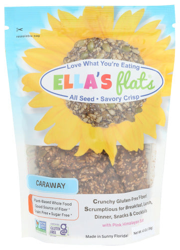 ELLA'S FLATS: Caraway Crackers, 4.8 oz
