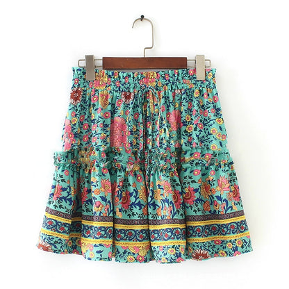Multi-color Sexy Print Lace Slimming Skirt for Women