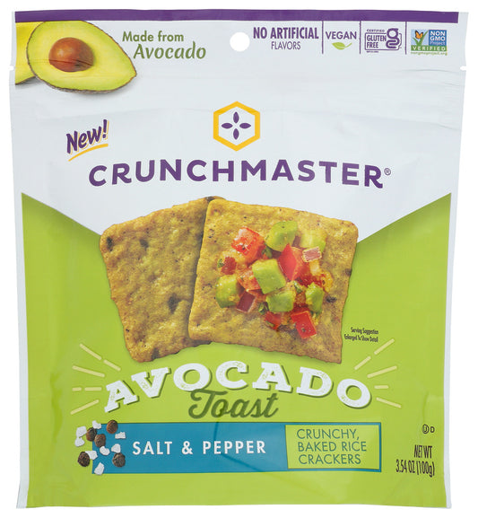 CRUNCHMASTER: Avocado Toast Salt and Pepper Crackers, 3.54 oz