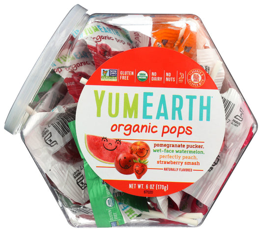 YUMMY EARTH: Organic Lollipops Personal Bin Fruit Flavors, 6 oz