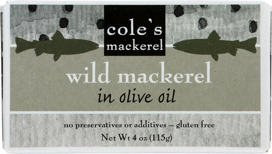 COLE'S: Wild Mackerel in Olive Oil, 4.4 oz