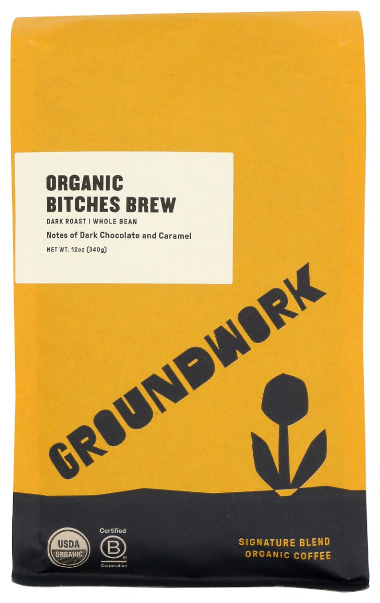 GROUNDWORK COFFEE NITRO: Organic Bitches Brew Coffee, 12 oz