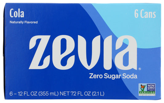 ZEVIA: All Natural Zero Calorie Soda Cola 6-12 fl oz, 72 fl oz