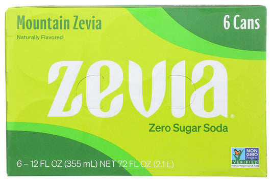 ZEVIA: Mountain Zevia Soda 6Pack, 72 fo