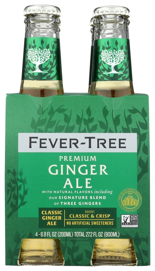 FEVER-TREE: Premium Ginger Ale 4x6.8 oz Bottles, 27.2 oz