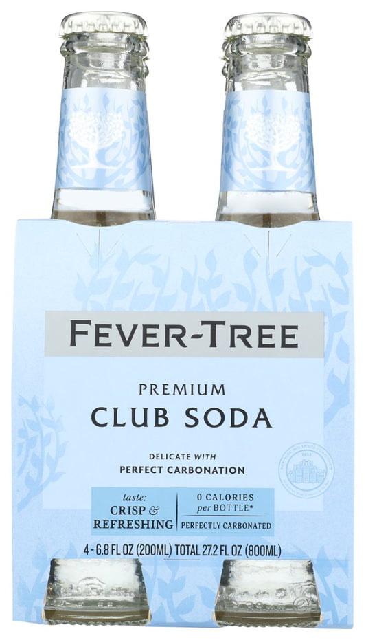 FEVER TREE: Premium Club Soda 4 Bottles, 27.2 fo