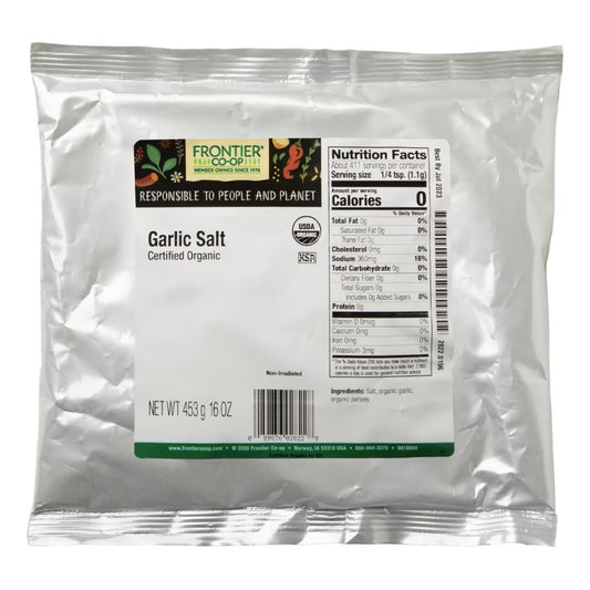 FRONTIER HERB: Garlic Salt Certified Organic, 16 oz