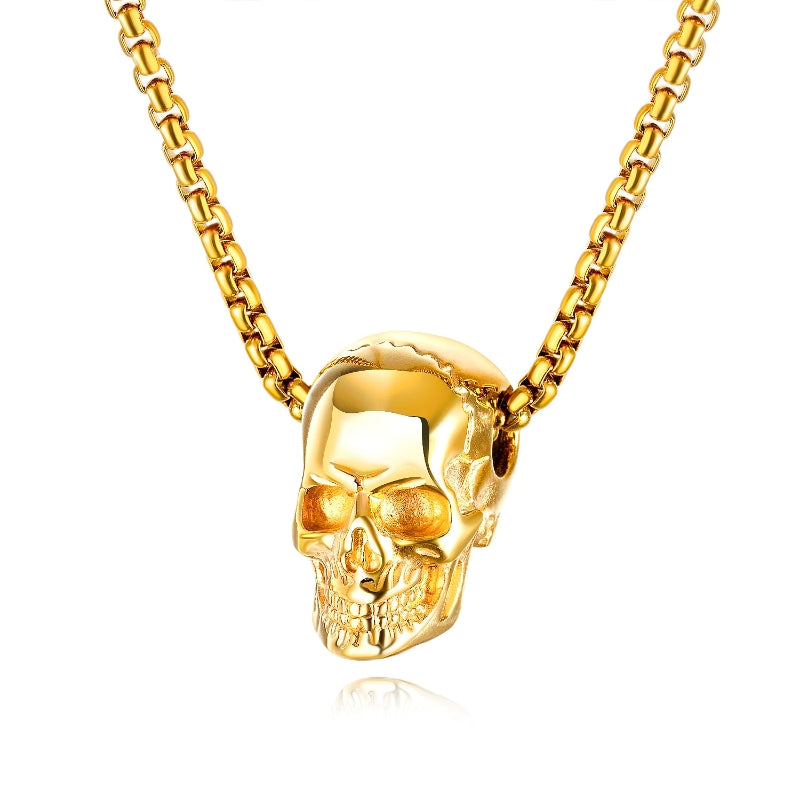 Personalized Stainless Steel Skull Pendant Necklace