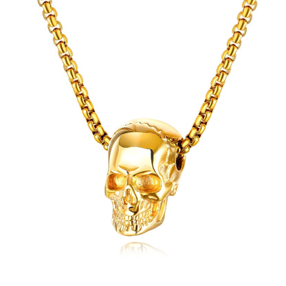Personalized Stainless Steel Skull Pendant Necklace