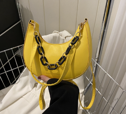 Chic French Women's Shoulder Bag with Wide Strap