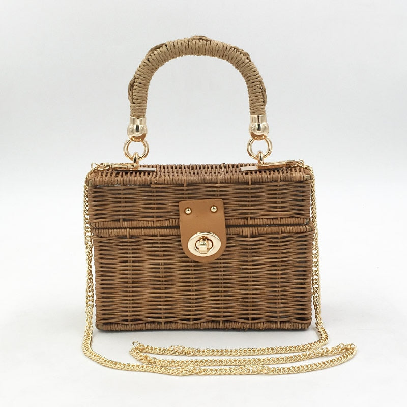 Handcrafted Straw Crossbody Bag for Women