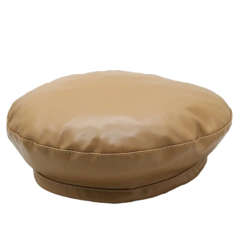 Fashion British Style PU Leather Beret Hat
