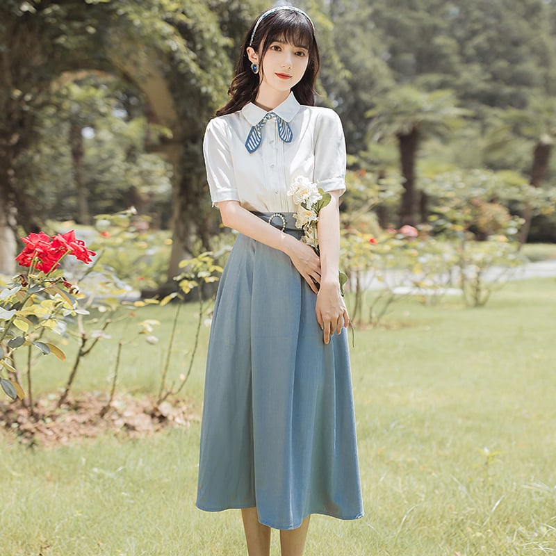 Ladies Fashion Long Dress Suit with Unique Style