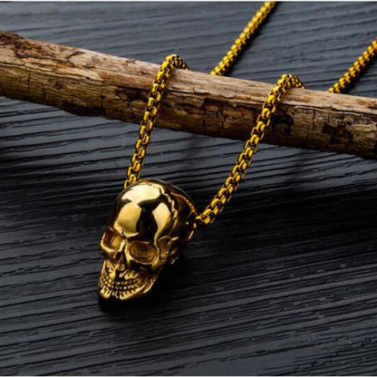 Personalized Stainless Steel Skull Pendant Necklace