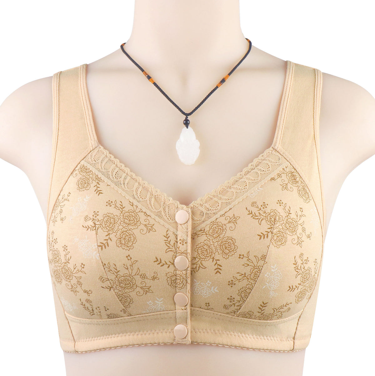 New Print Soft Cotton Front Closure Women's Bra