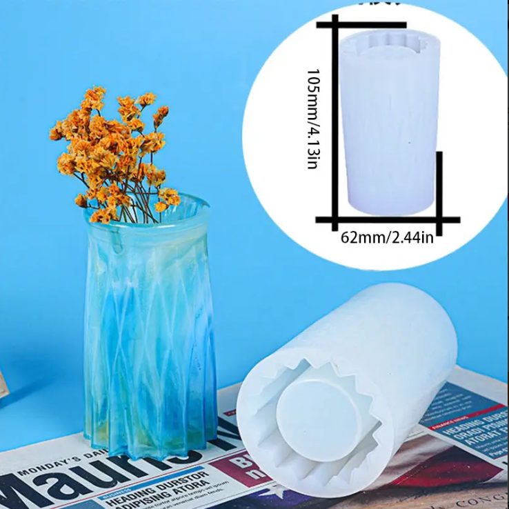Round Rhombus Crystal Epoxy Mold for Decorative Vase