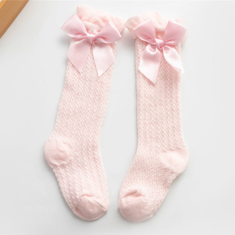 Summer Baby Socks with Bowknot and Mosquito Protection