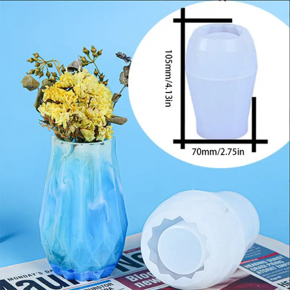 Round Rhombus Crystal Epoxy Mold for Decorative Vase