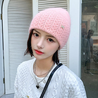 Women's Warm Knitted Wool Hat for Autumn and Winter
