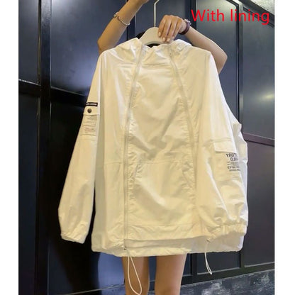 Japanese Style Women's Casual Thin Windbreaker Jacket