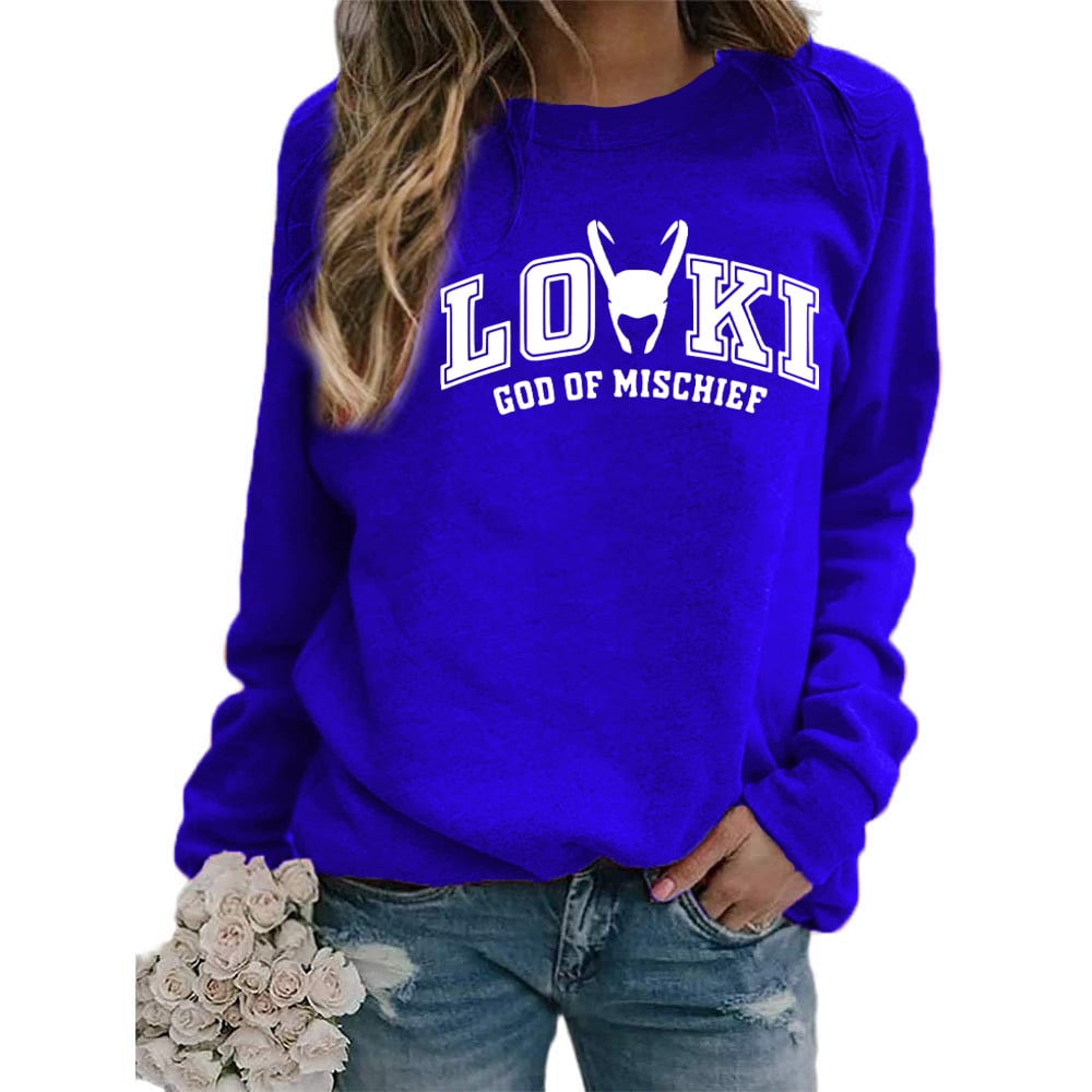 Women's Printed Crew Neck Sweatshirt - Loose Fit Fashion