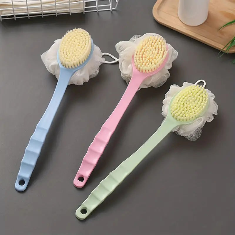 Soft-Bristled Long Handled Bath Brush for Adults