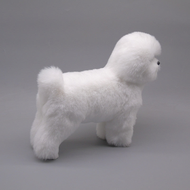 Realistic Pet Dog Model - Plush Bichon Frise Decor