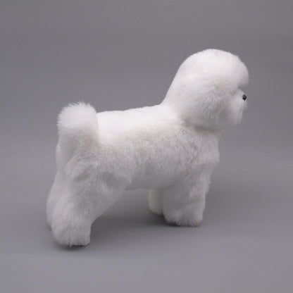 Realistic Pet Dog Model - Plush Bichon Frise Decor