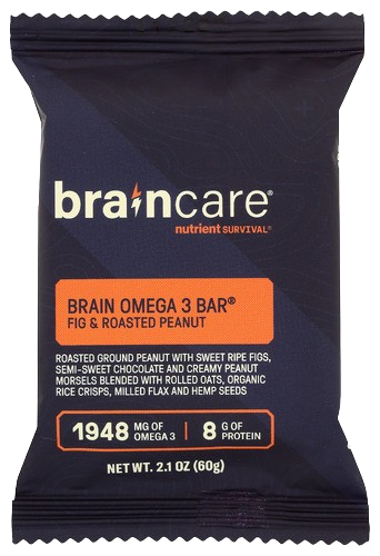 BRAINCARE: Brain Omega 3 Bar Fig and Roasted Peanut, 2.1 oz