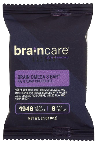BRAINCARE: Brain Omega 3 Bar Fig and Dark Chocolate, 2.1 oz