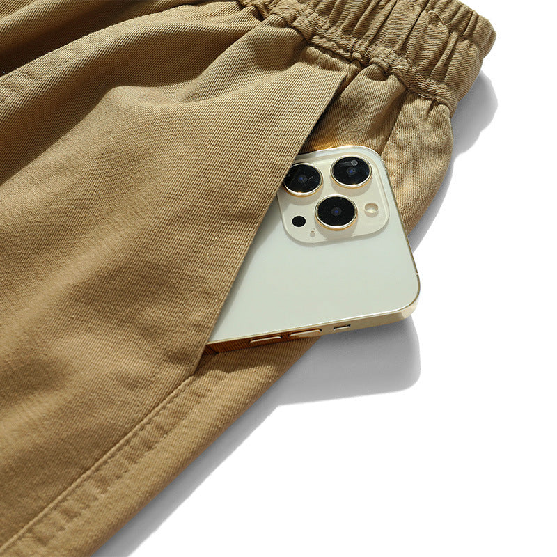 Men's Casual Wide Leg Pants with Elastic Waist