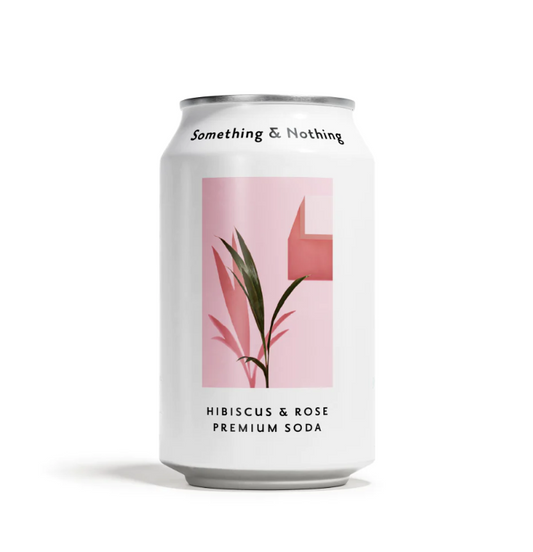 SOMETHING AND NOTHING: Hibiscus and Rose Premium Soda, 12 fo