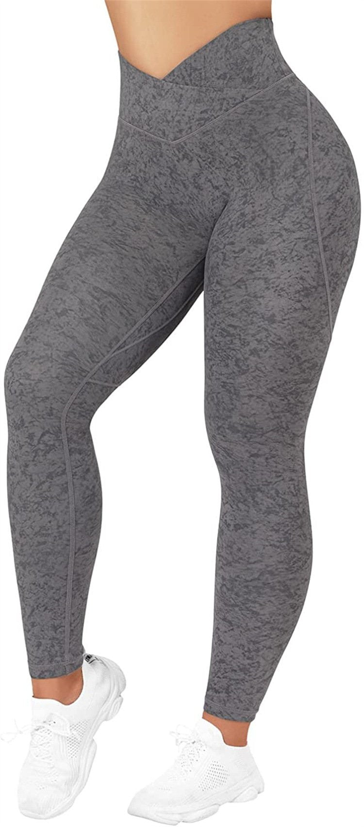 High Waist Solid Color Yoga Pants with Cross Waist Design