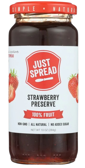 JUST SPREAD: Strawberry Fruit Preserve, 10 oz