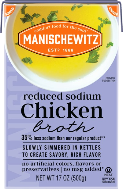 MANISCHEWITZ: Reduced Sodium Chicken Broth, 17 fo