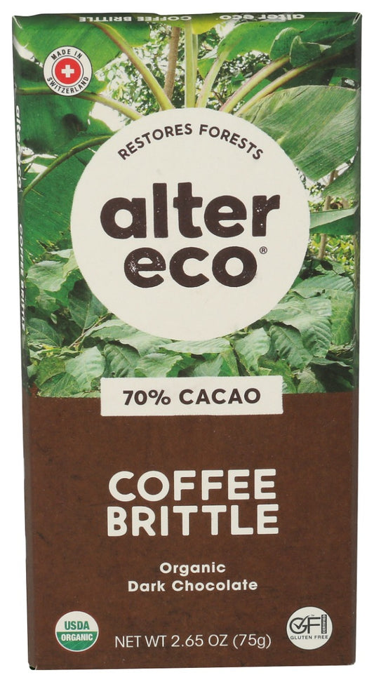 ALTER ECO: Coffee Brittle Organic Dark Chocolate, 2.65 oz