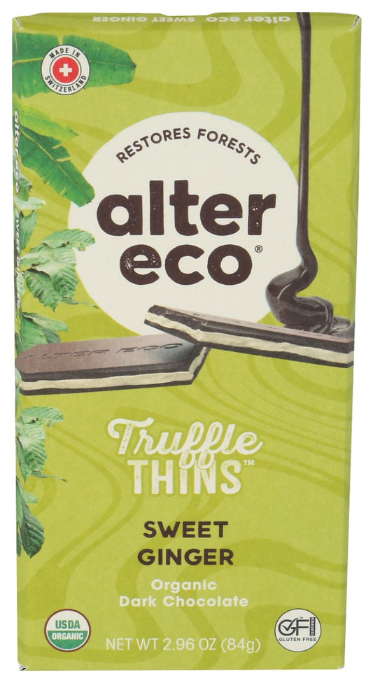 ALTER ECO: Sweet Ginger Truffle Thins, 2.96 oz