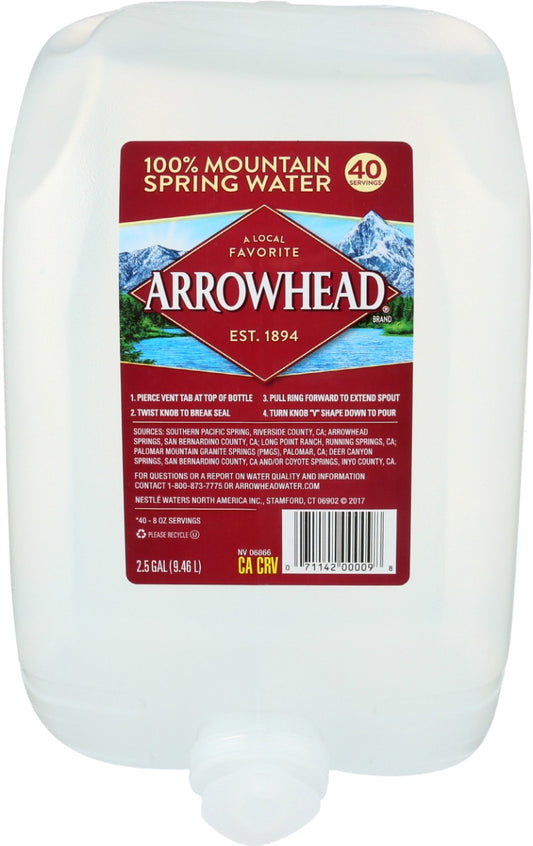 ARROWHEAD WATER: Spring Water, 2.5 ga