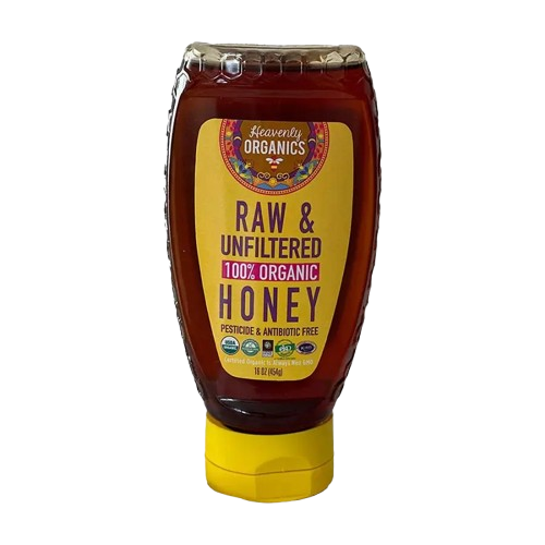 HEAVENLY ORGANICS: Organic Raw and Unfiltered Honey Squeeze Bottle, 16 oz