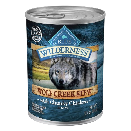 BLUE BUFFALO: Wolf Creek Stew Chunky Chicken Stew Dog Food, 12.5 oz