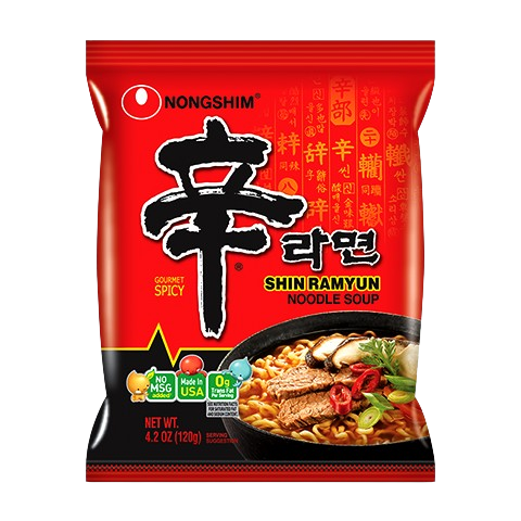 NONG SHIM: Shin Ramyun Noodle Soup, 4.2 oz