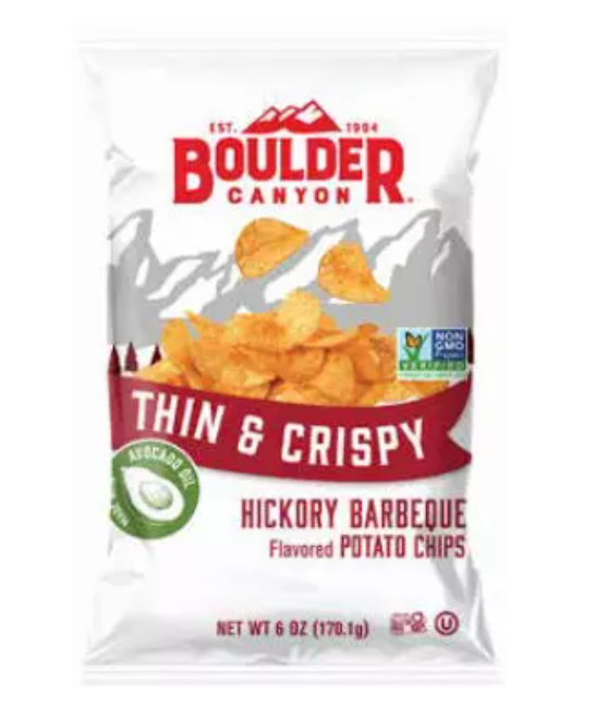 BOULDER CANYON: Thin and Crispy Hickory BBQ Potato Chips, 6 oz