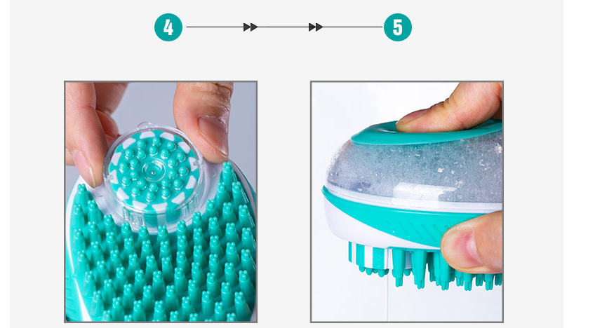 Pet Bathing Tool with Massaging Brush for Dogs and Cats
